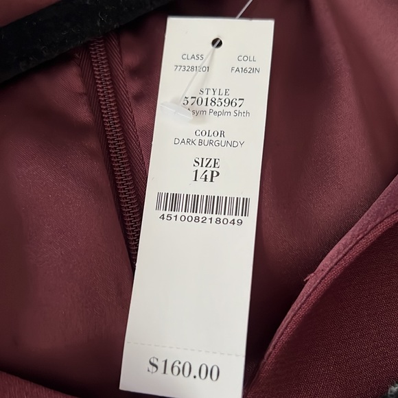 Women’s WHBM dress wit back zipper and v neck. Color maroon. - Picture 4 of 7